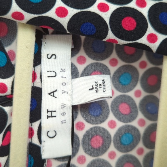 Fun Patterned Sleeveless Lightweight Dress Shirt with Ruche Detail on One Side - Picture 2 of 5